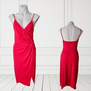 One Clothing Red Sleeveless Wrap Dress MED